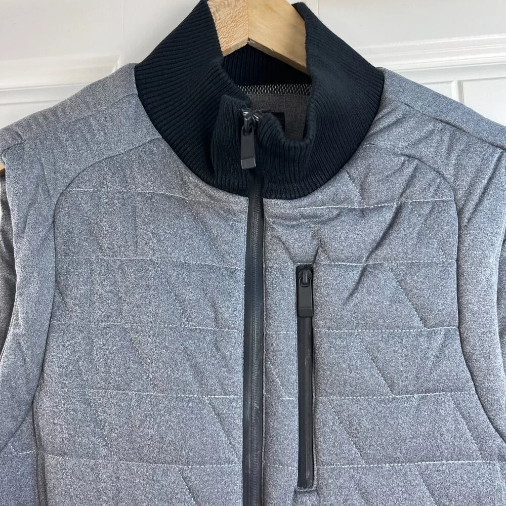 Calvin Klein Puffer Vest Men’s Medium Grey Full Zip Winter Outerwear Bomber - Picture 4 of 8